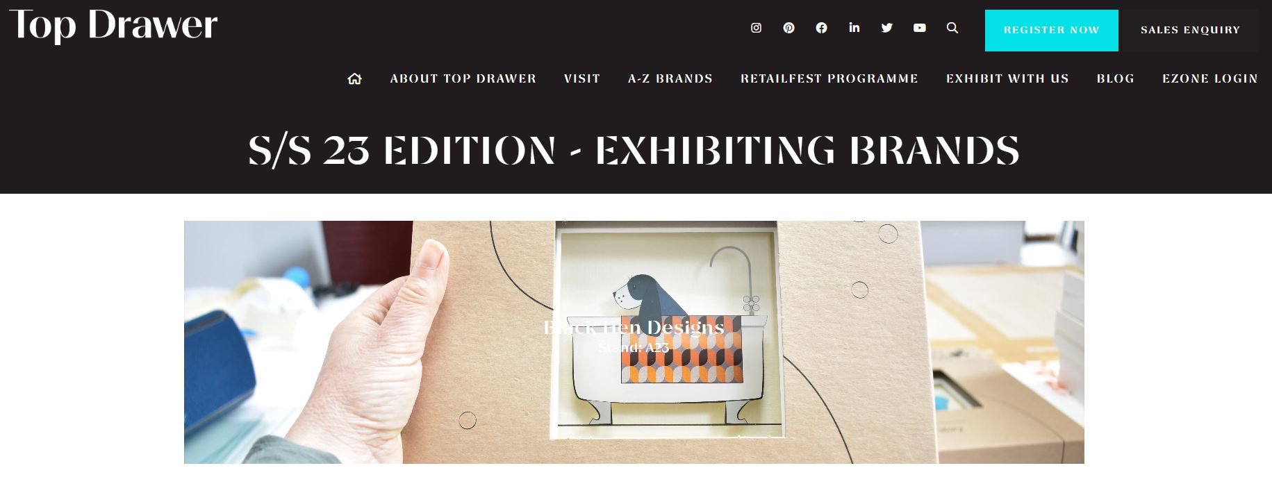 Topdrawer 2023 Stand A23 BLACK HEN DESIGNS