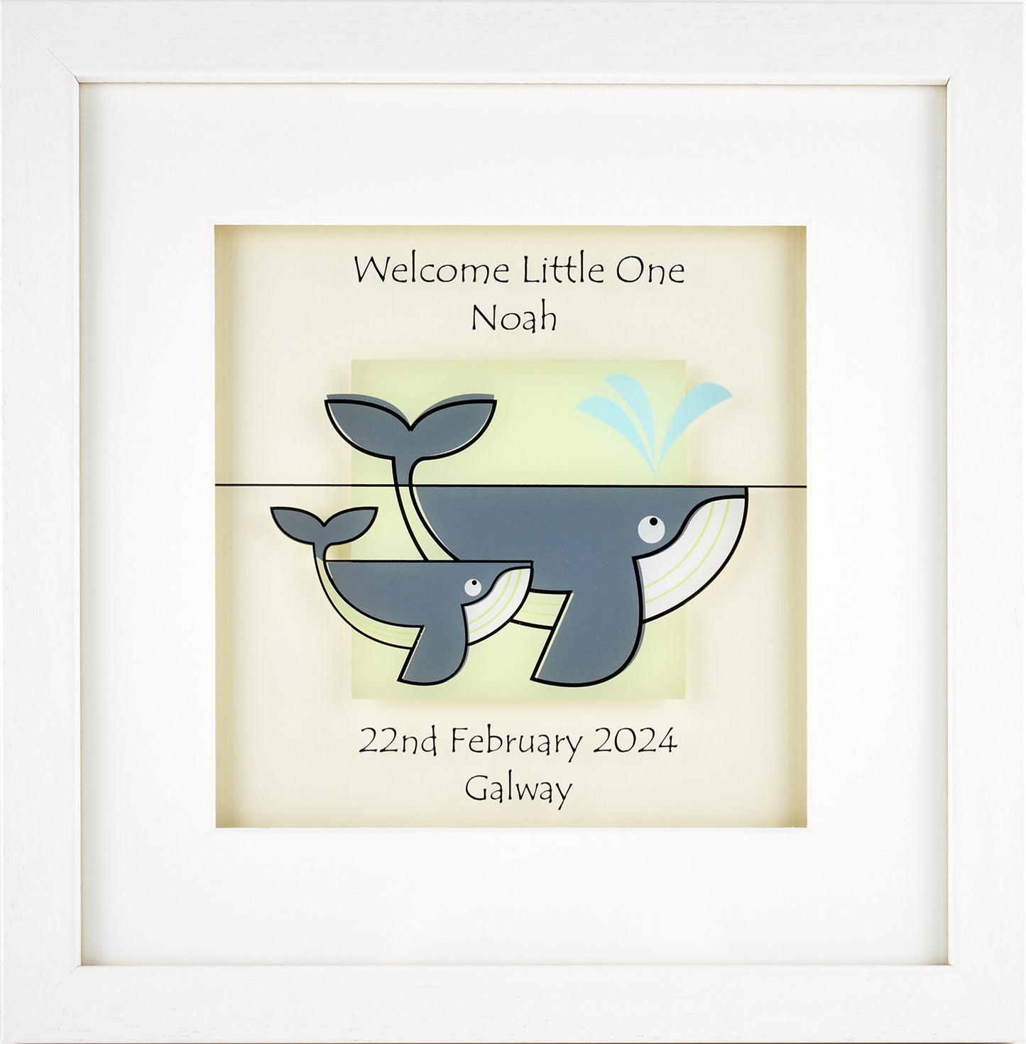 Whale in Green -  Birthday/Christening/Newborn