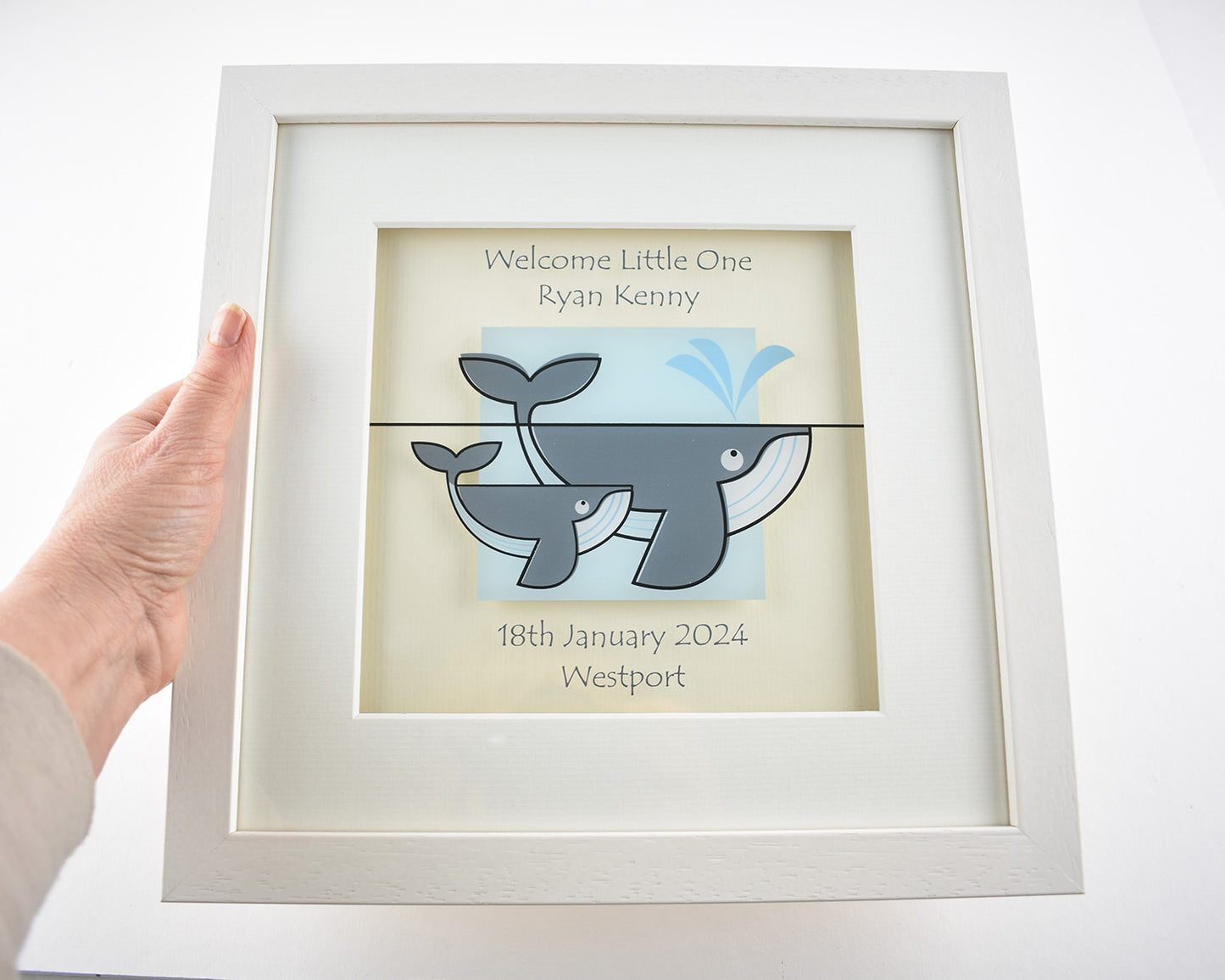 Whale in Blue - Birthday/Christening/Newborn