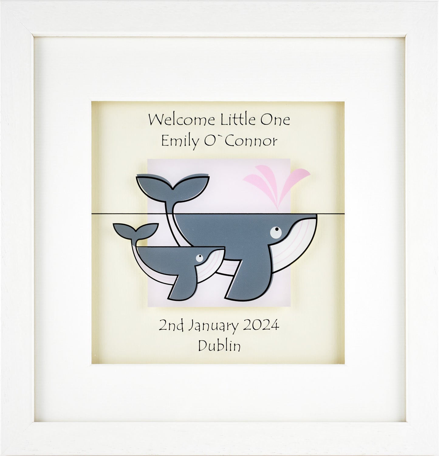 Whale in Pink -  Birthday/Christening/Newborn