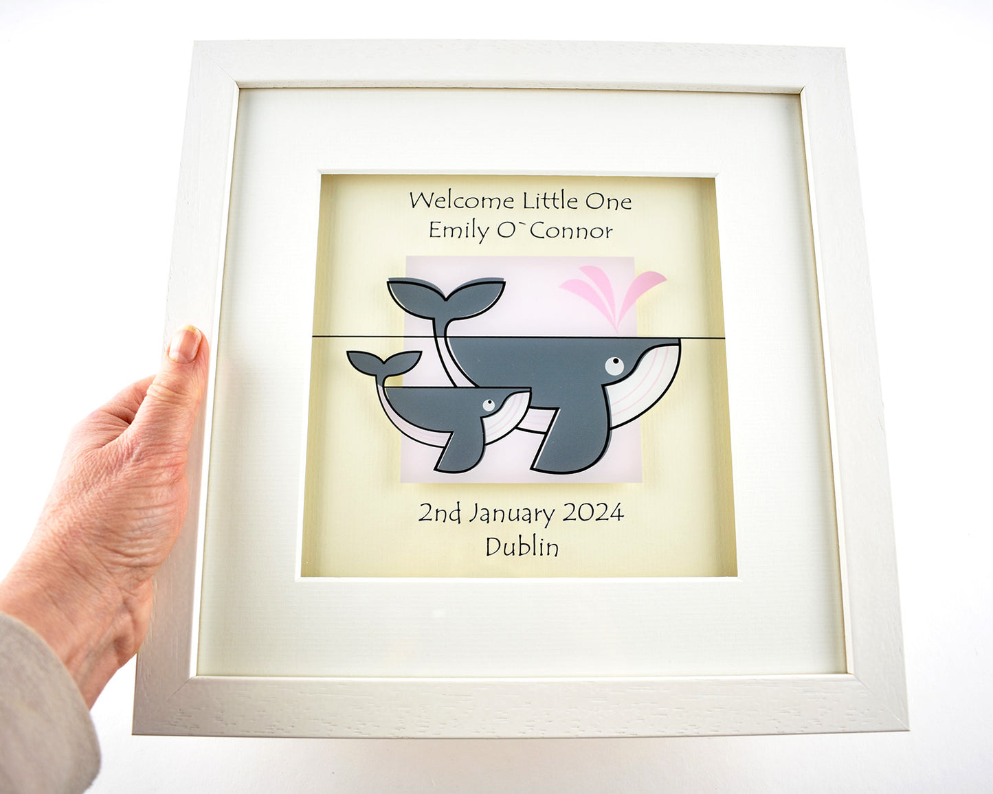 Whale in Pink -  Birthday/Christening/Newborn