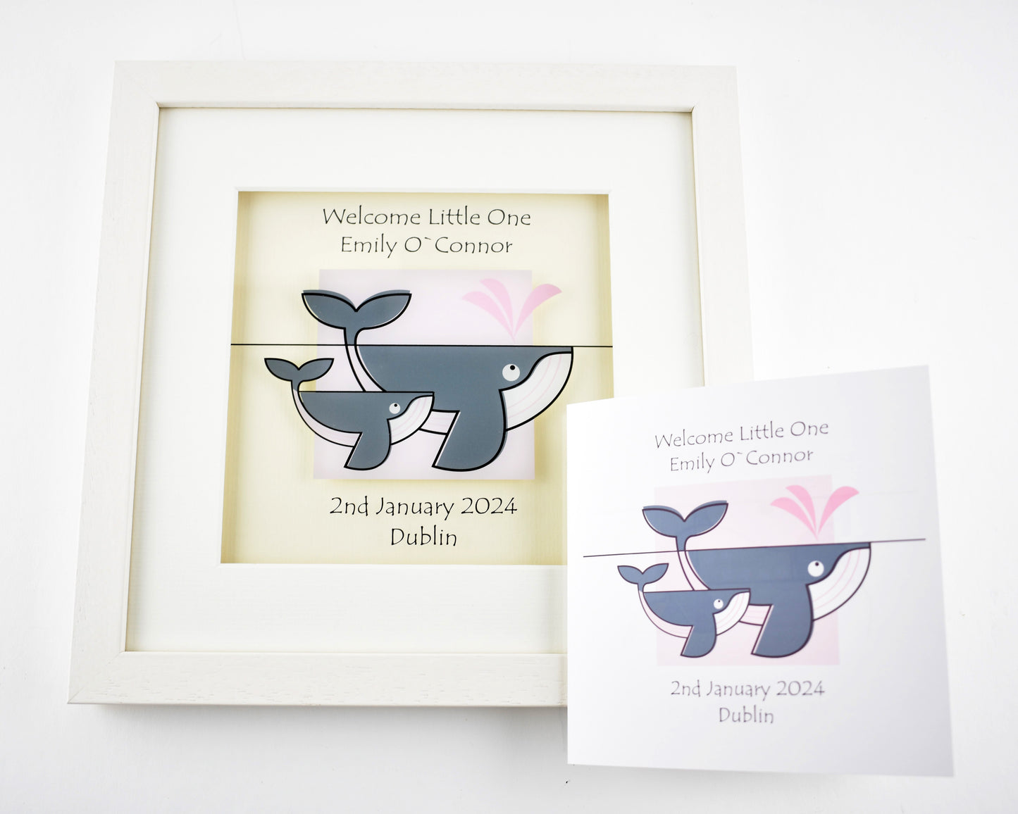 Whale in Pink -  Birthday/Christening/Newborn