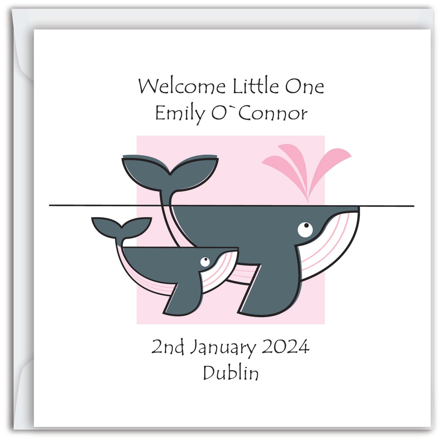 Whale in Pink -  Birthday/Christening/Newborn