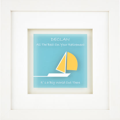 Boat with yellow sails