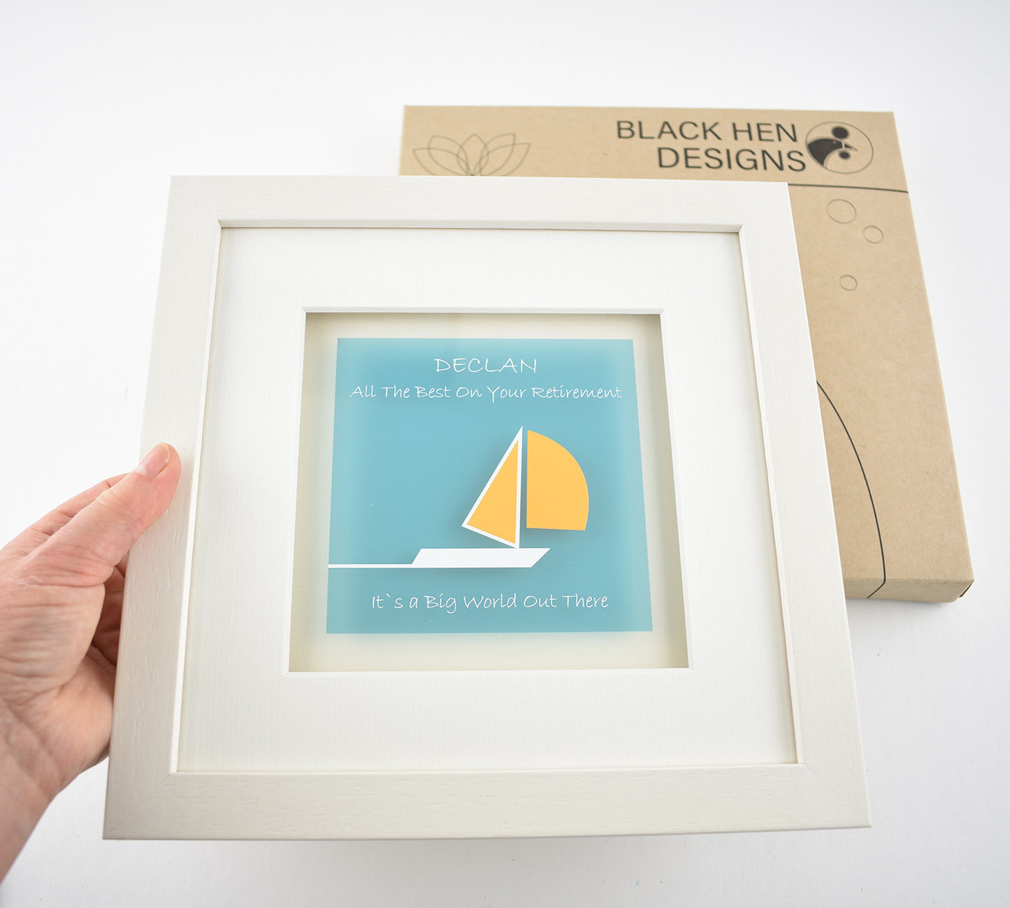 Boat with yellow sails